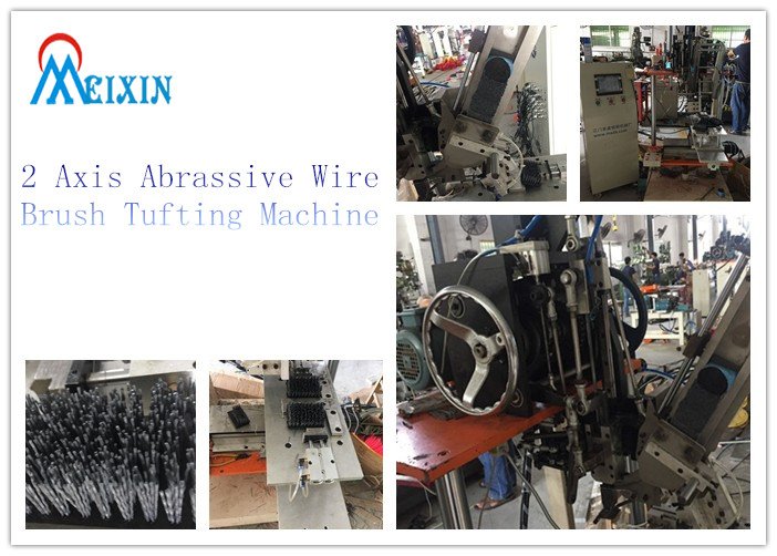 2 axis abrassive wire brush tufting machine