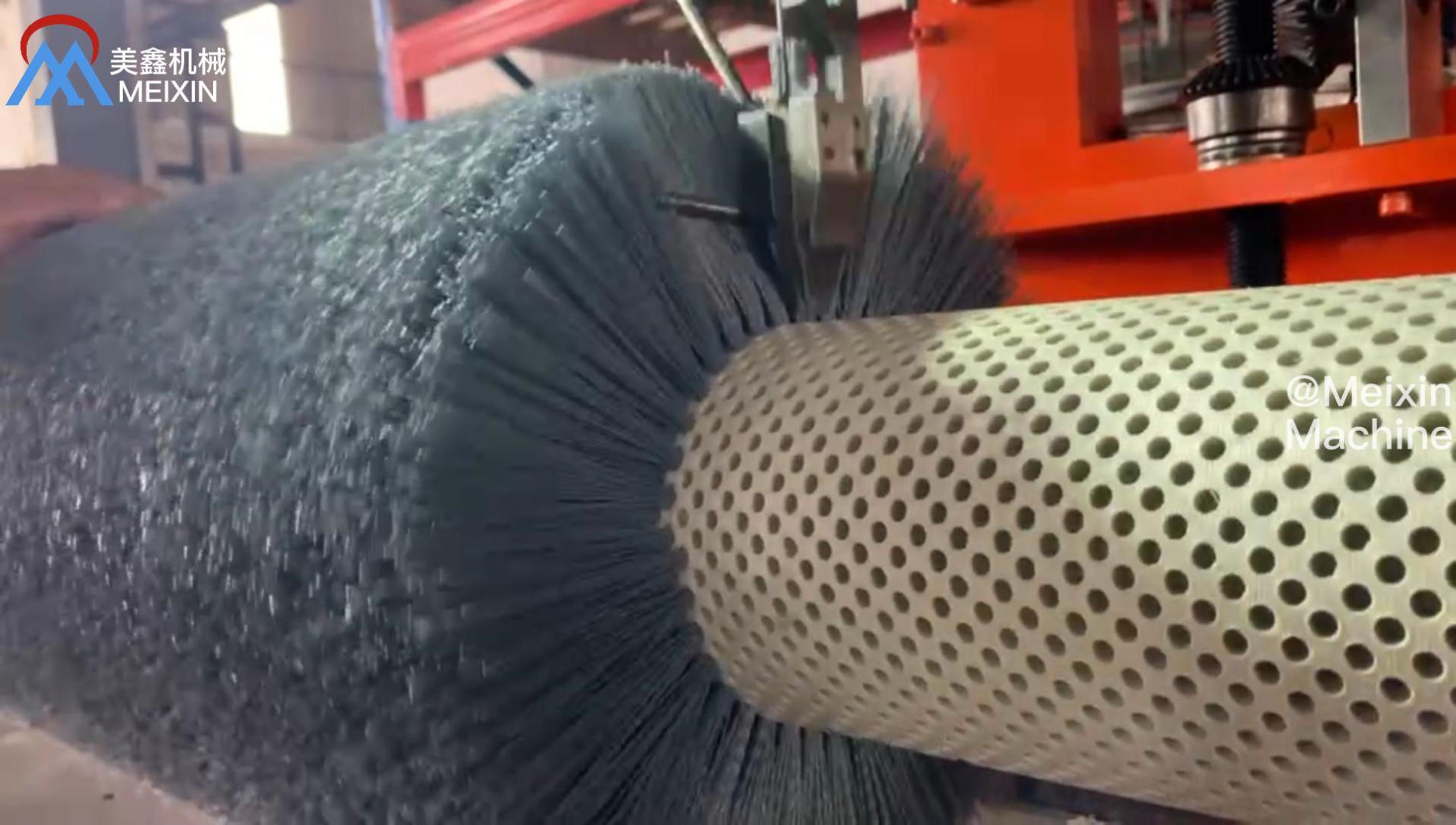 video-Strict Standard Silicon Carbide Bristles Roller Brush Machine-MX machinery -img
