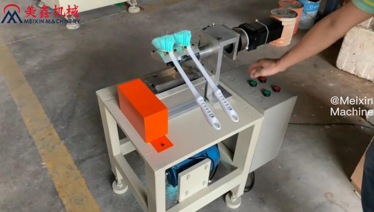 video-Meixin Semi-Automatic Single Hockey Toilet Brush Trimming Machine-MX machinery -img